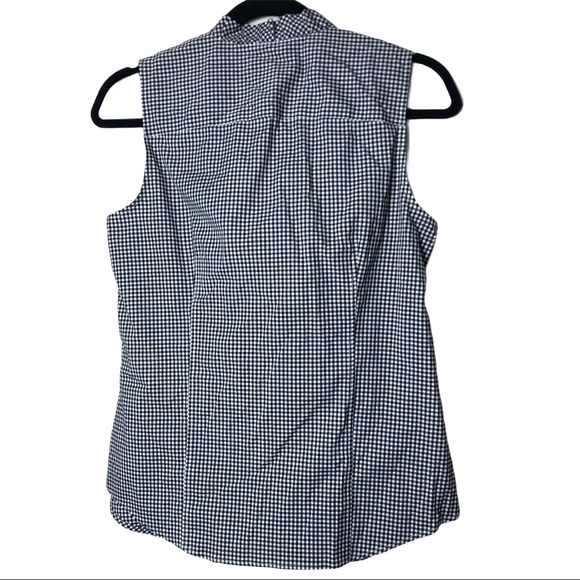 Talbots Petite Gingham Sleeveless Button Front - Picture 3 of 9